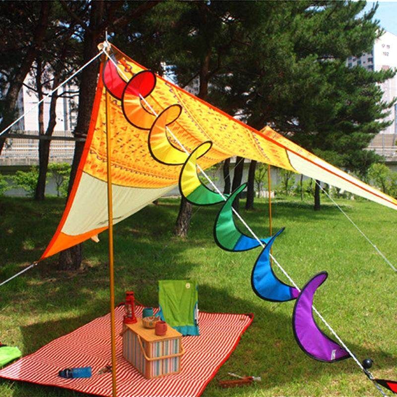 1pcs Outdoor Camping Tent Decorative Spiral Windmill Wind Spinner Kids Garden Party Festival Decor
