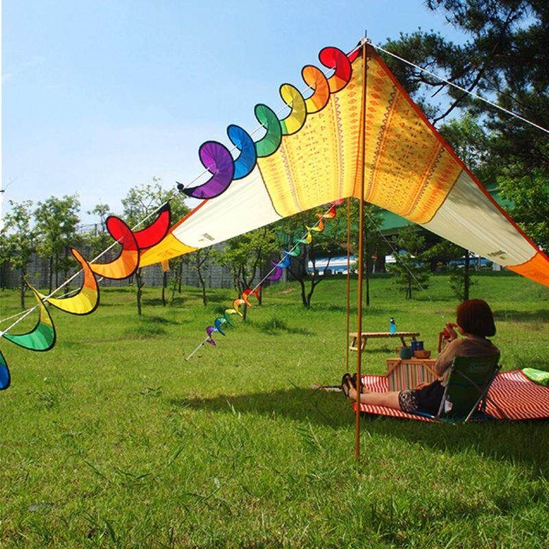 1pcs Outdoor Camping Tent Decorative Spiral Windmill Wind Spinner Kids Garden Party Festival Decor