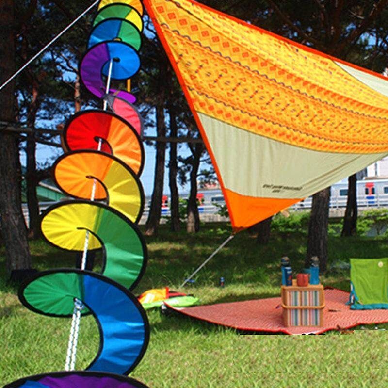 1pcs Outdoor Camping Tent Decorative Spiral Windmill Wind Spinner Kids Garden Party Festival Decor
