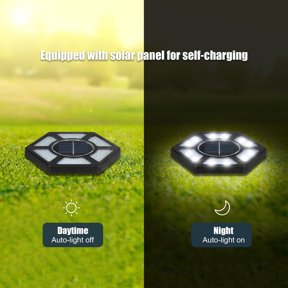 4PCS Ground Lights Landscape Lighting LED Solar Ground
