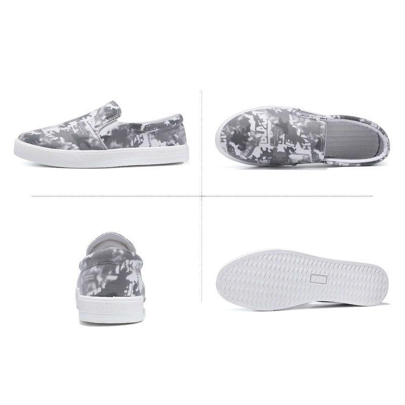Casual Canvas Slip On Loafers Breathable Flat Shoes For Men