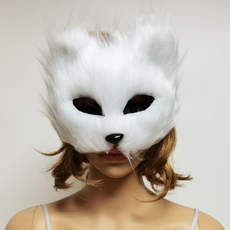 Furry Fox Masks Half Face Eye Mask Cosplay Props Halloween