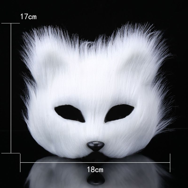 Furry Fox Masks Half Face Eye Mask Cosplay Props Halloween