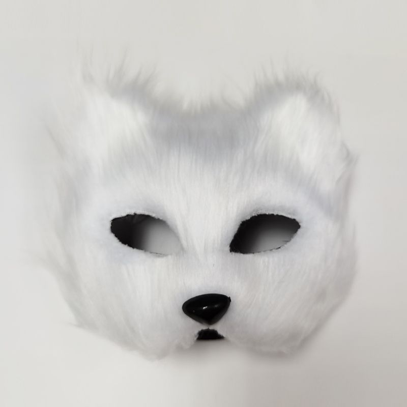 Furry Fox Masks Half Face Eye Mask Cosplay Props Halloween