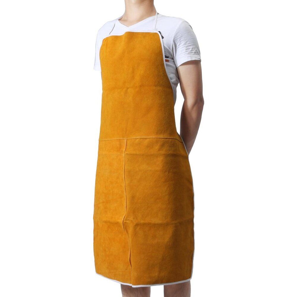 Welding Welders Heat Insulation Protection Cow Leather Apron 93 X 64cm Yellow