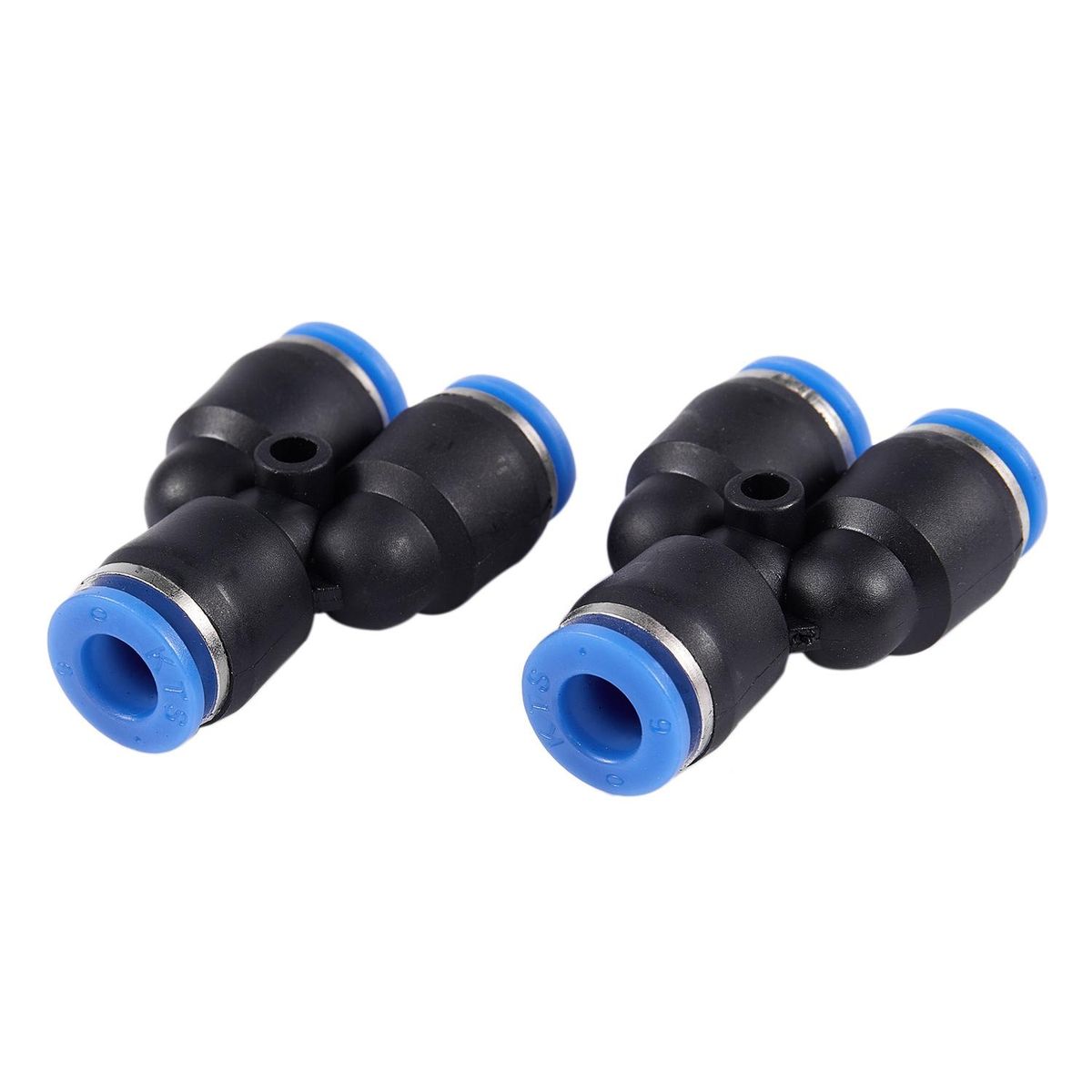 6 mm to 6 mm Y Shaped Push In Connector Compressed Air Fittings, 2 pcs
