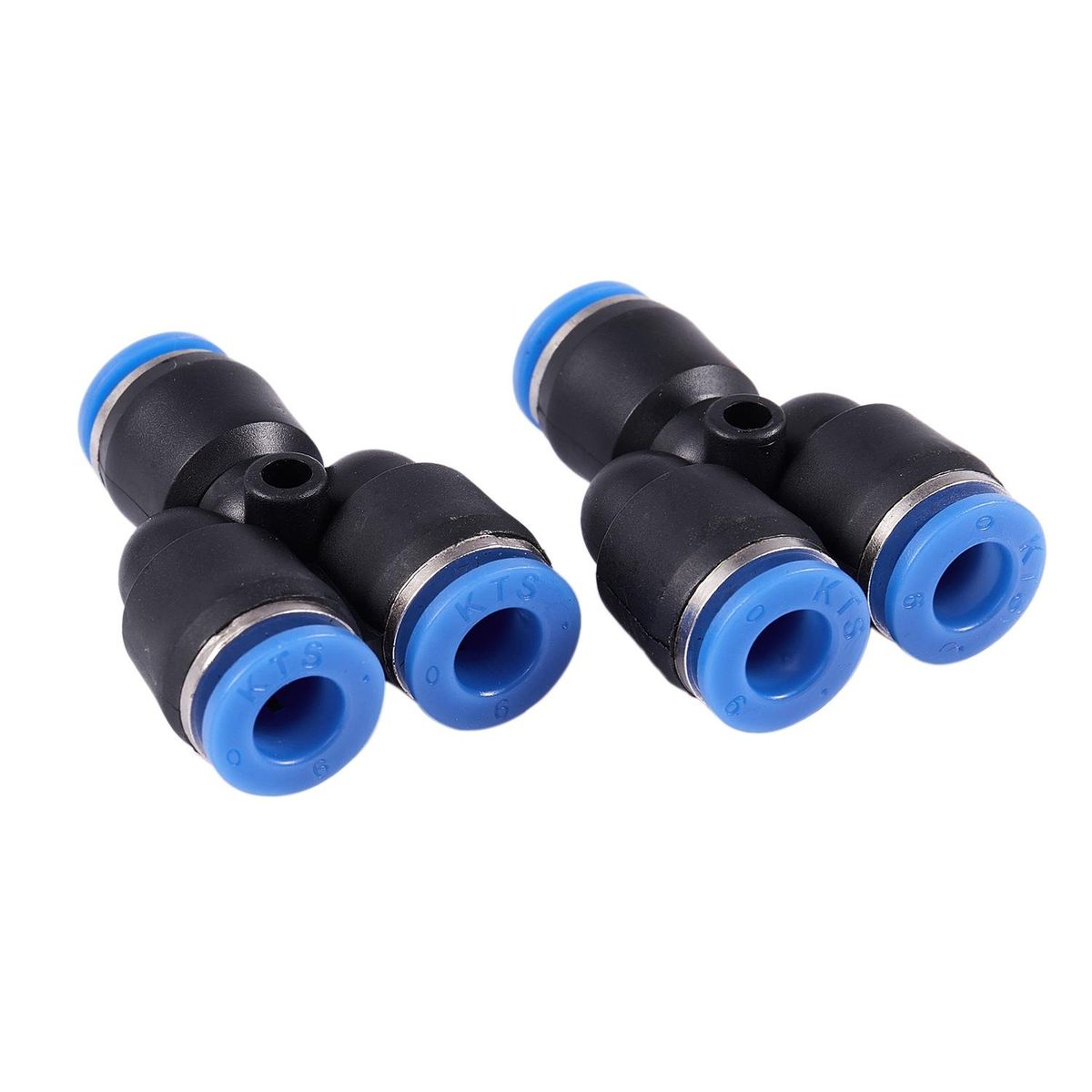 6 mm to 6 mm Y Shaped Push In Connector Compressed Air Fittings, 2 pcs