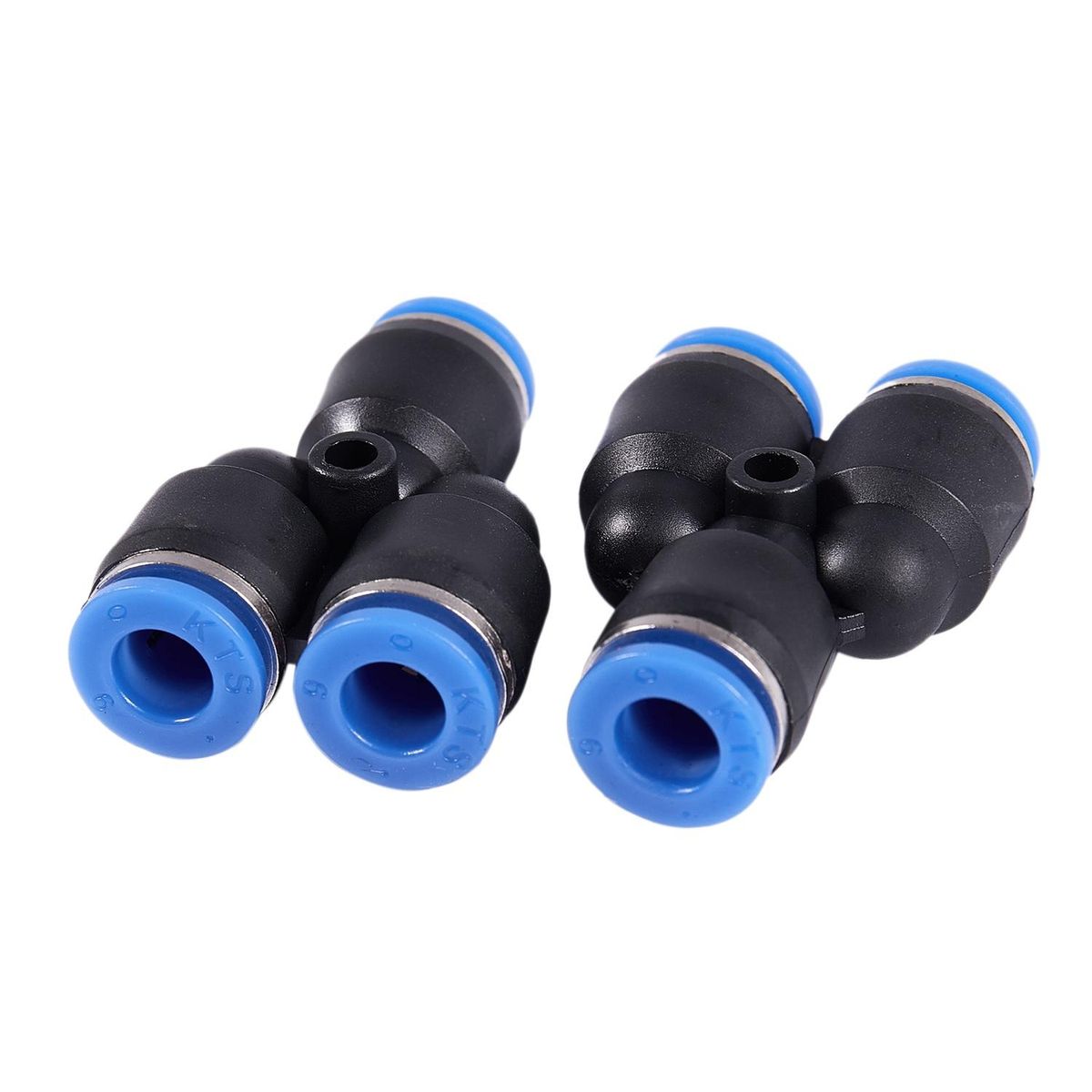 6 mm to 6 mm Y Shaped Push In Connector Compressed Air Fittings, 2 pcs