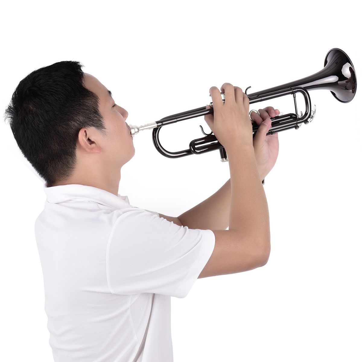 Brass Plated Black Bb Trumpet Set For Beginner Student With