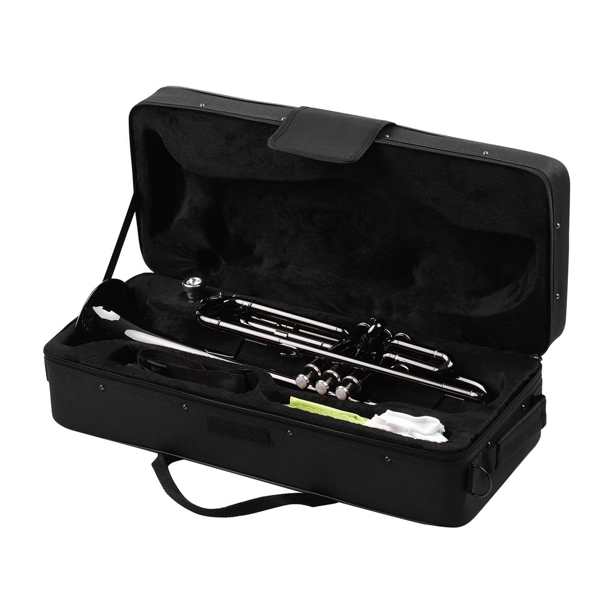 Brass Plated Black Bb Trumpet Set For Beginner Student With