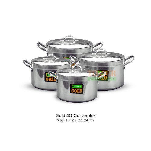 Gold Set Of 4 Casserole Pots (4G)