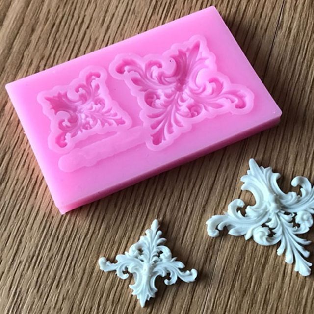 2 PCS Fondant Cake Silicone Mold Hollow Embossed Border Frame Retro Photo Frame Mould(2nd 17-150)