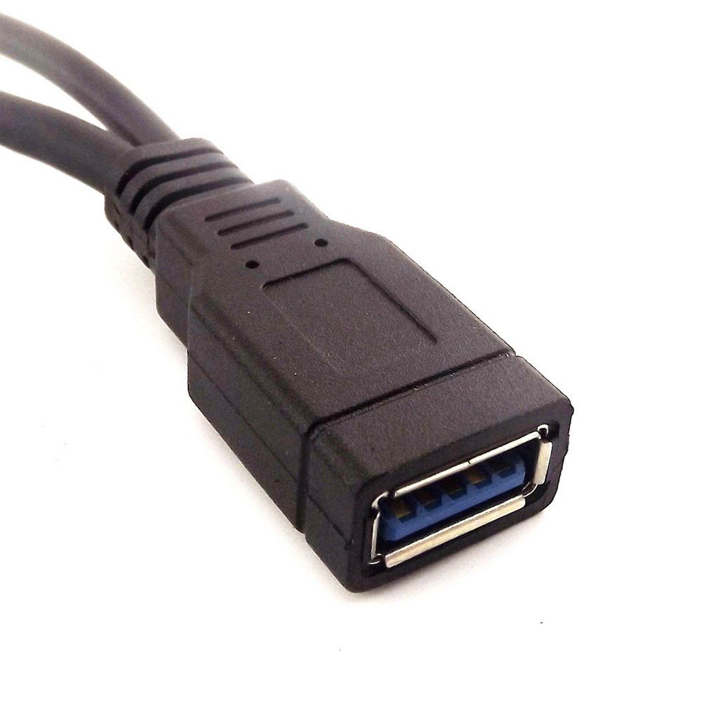 0.3MUSB 3.0 Female To Dual USB Male Extra Power Data Y Extension Splitter