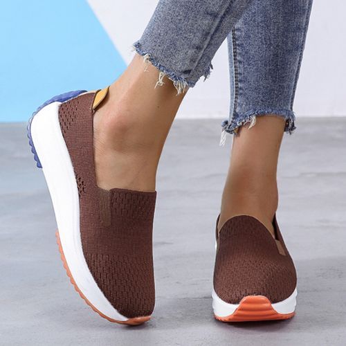 Ladies Fashion Loafers Platform Casual Loafers - Odinkat Brown