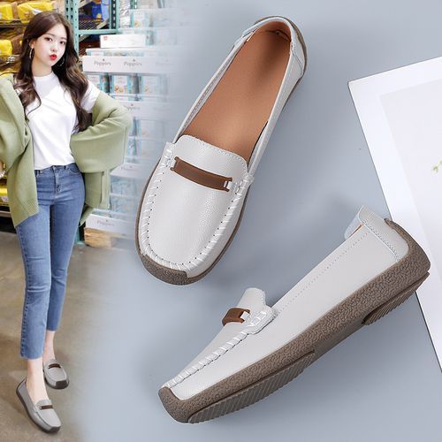Women Hollow Loafers Lady  Flat  Shoes Anti-odor Moccasins Grey