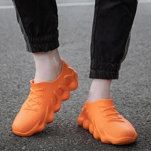 Rain Shoes Women's Short Rubber Shoes Fashion Wear Non-slip Waterproof Orange