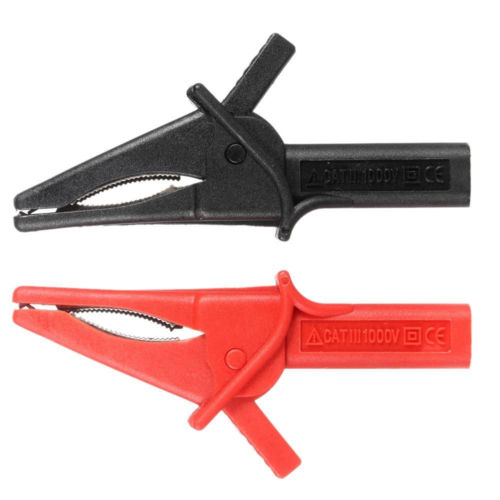 HT18A Crocodile Clip Fitting of DSO3064 2pcs Large Dolphin Gator Clips Red + Black