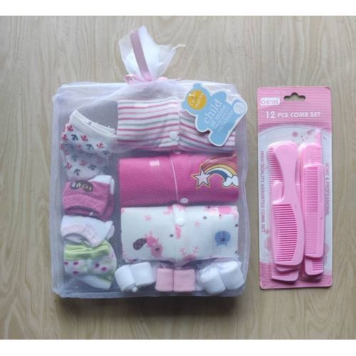 Child Of Mine Baby Sleepsuit,Socks,Wash Cloth, And Comb Set(Combo Pack)