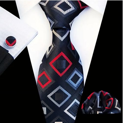 Complete  Men's Neck Ties -Ties, Cufflinks, Square Scarf