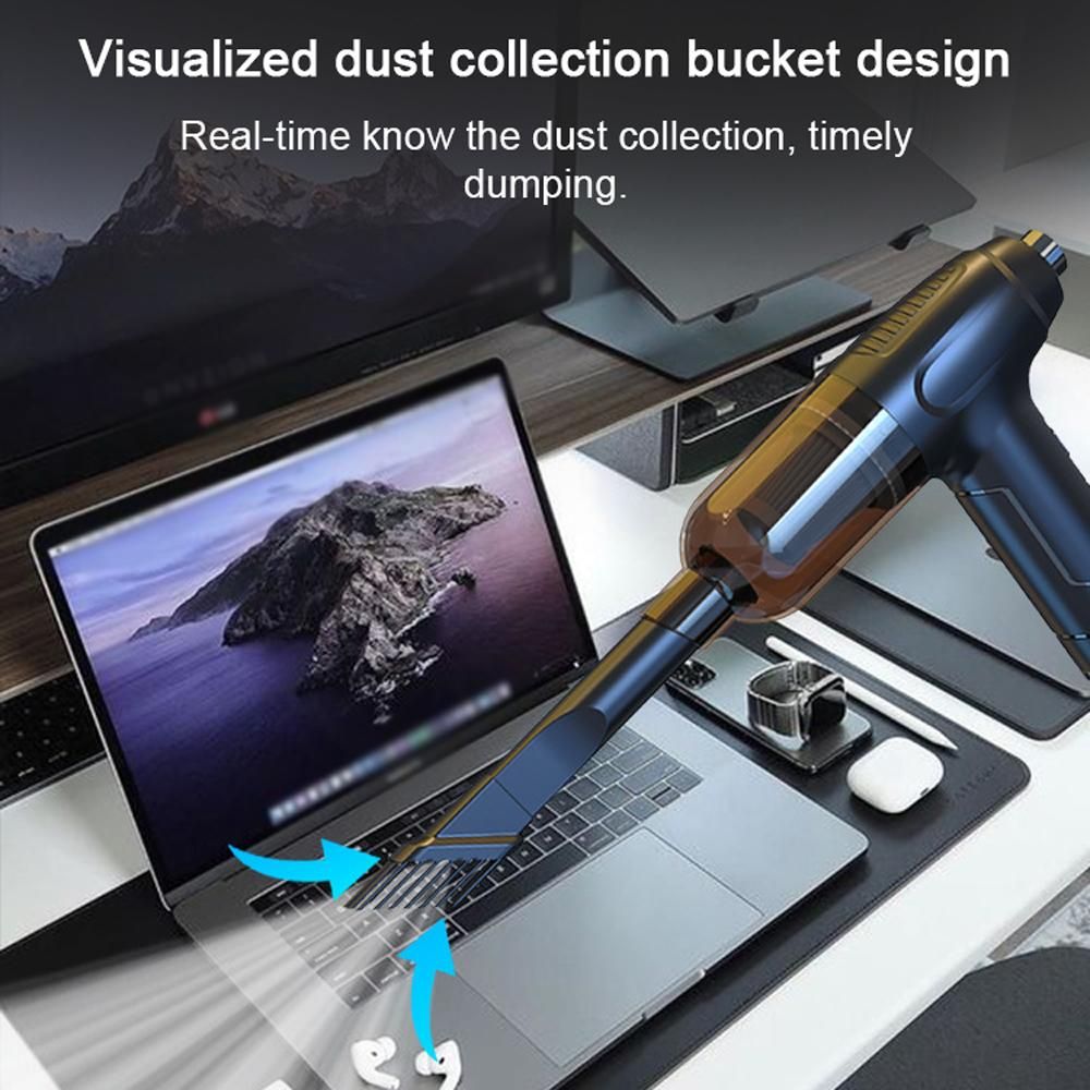 Car Cordless Vacuum Cleaner 2 in 1 Multifunctional Air Blower Handheld Dust Buster Inflator Pump Support Inflation/Suction/Blowing/Vacuum with Strong Motor for Home Office Car Cleaning