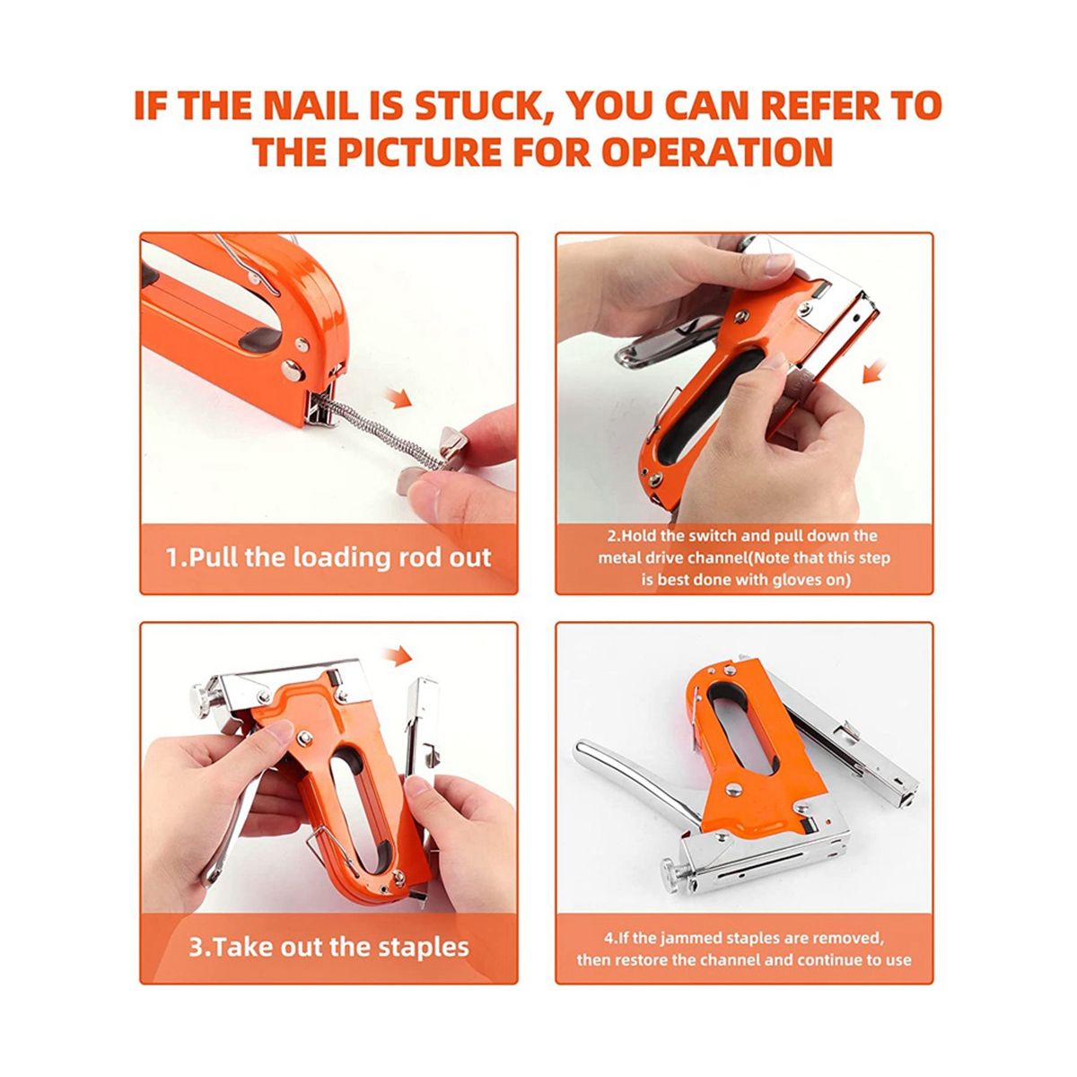 3-In-1 Stapler, with 600 Nails for Wood, Handicrafts, Carpentry, Decorative DIY