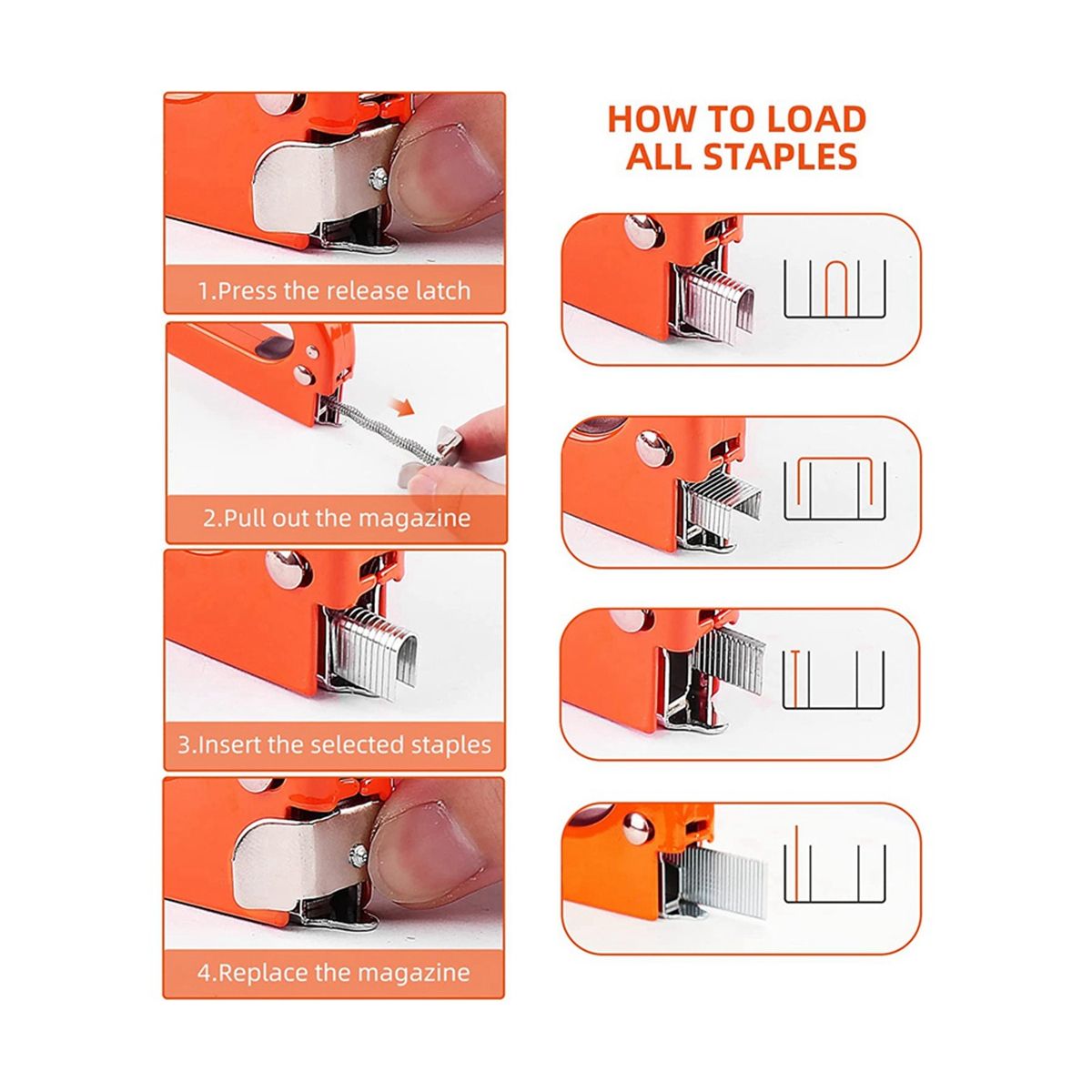 3-In-1 Stapler, with 600 Nails for Wood, Handicrafts, Carpentry, Decorative DIY