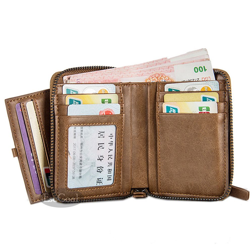 EsoGoal Retro Men's Bi-Fold Pocket Wallet PU Leather Bag