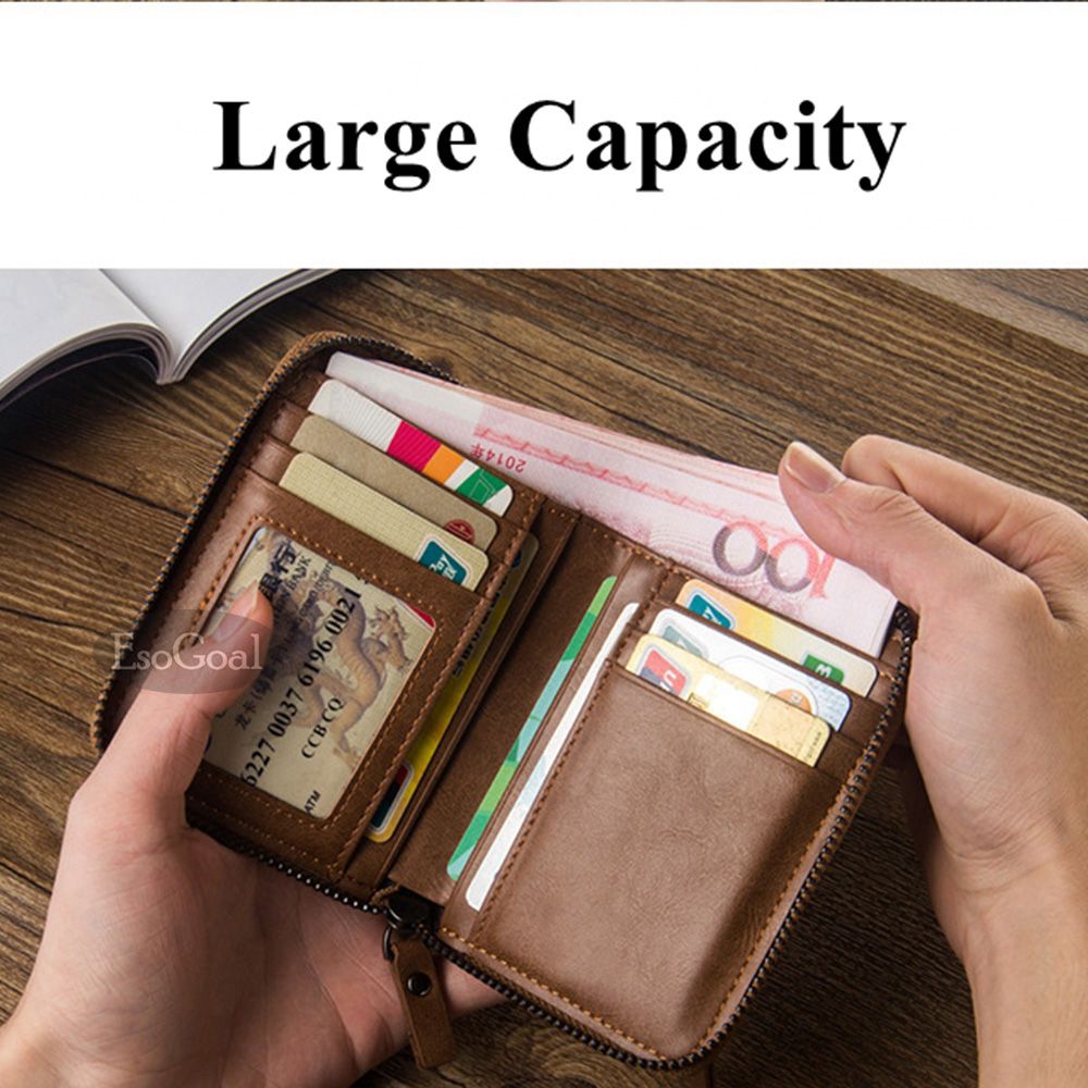 EsoGoal Retro Men's Bi-Fold Pocket Wallet PU Leather Bag