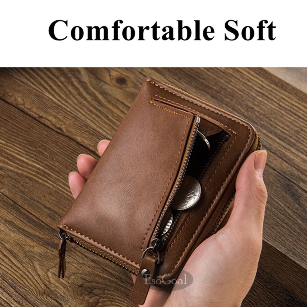 EsoGoal Retro Men's Bi-Fold Pocket Wallet PU Leather Bag