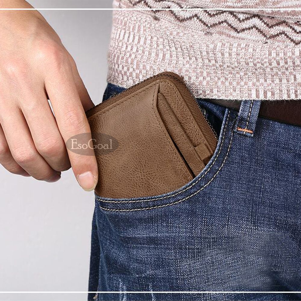 EsoGoal Retro Men's Bi-Fold Pocket Wallet PU Leather Bag