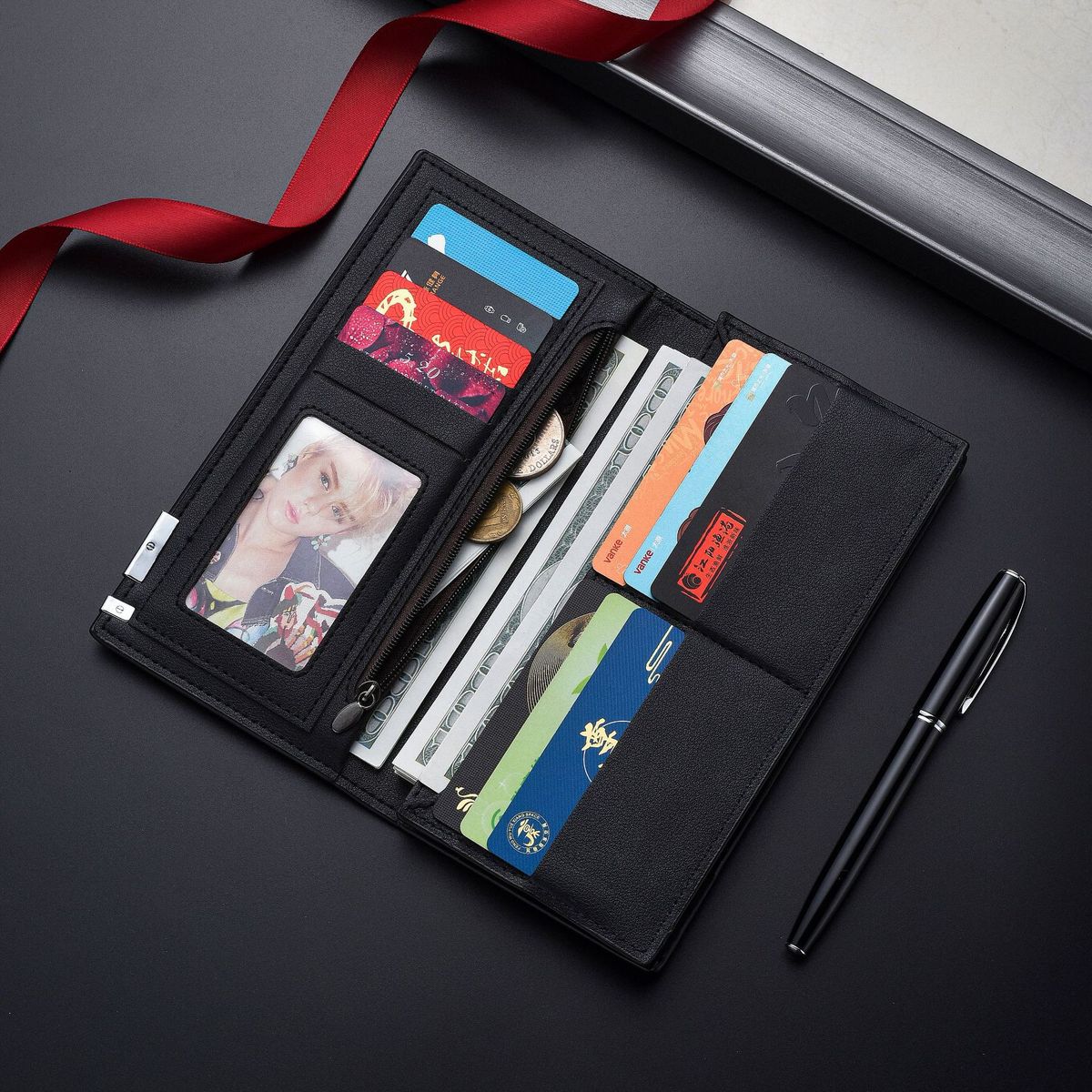 Unisex Multi-function Clutch Wallet-Black