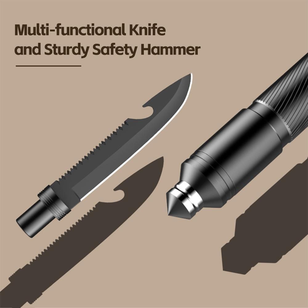 LIXADA Camping Shovel Folding Survival Shovel Multi-functional Multi-tool Outdoor Emergency Shovel