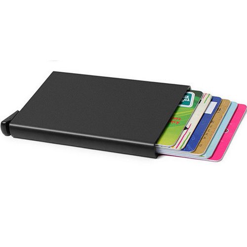 Stainless  Metal Atm Pop Up Credit Card Holder  -Black