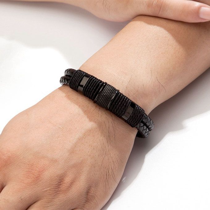 Men'S Hand Bracelet-Black