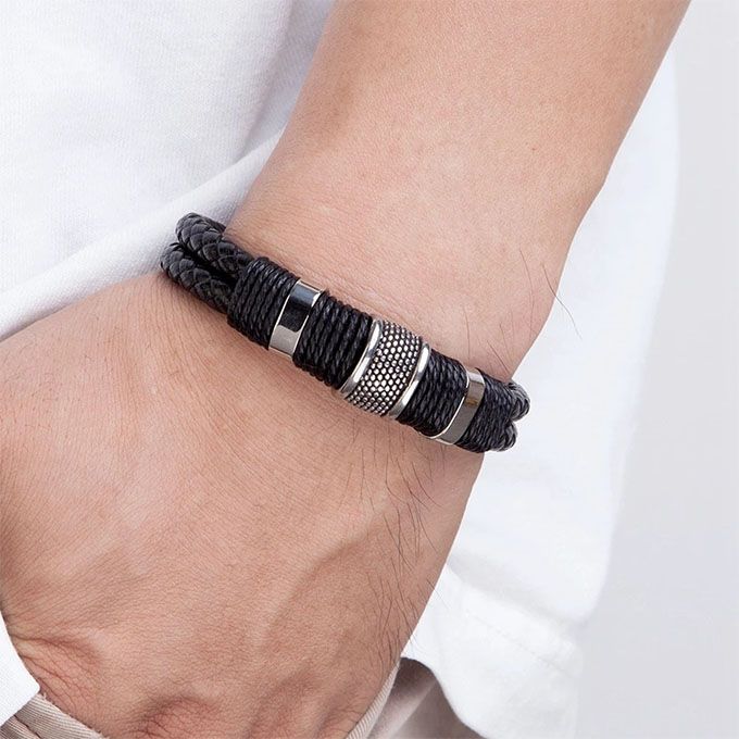 Men'S Hand Bracelet-Black