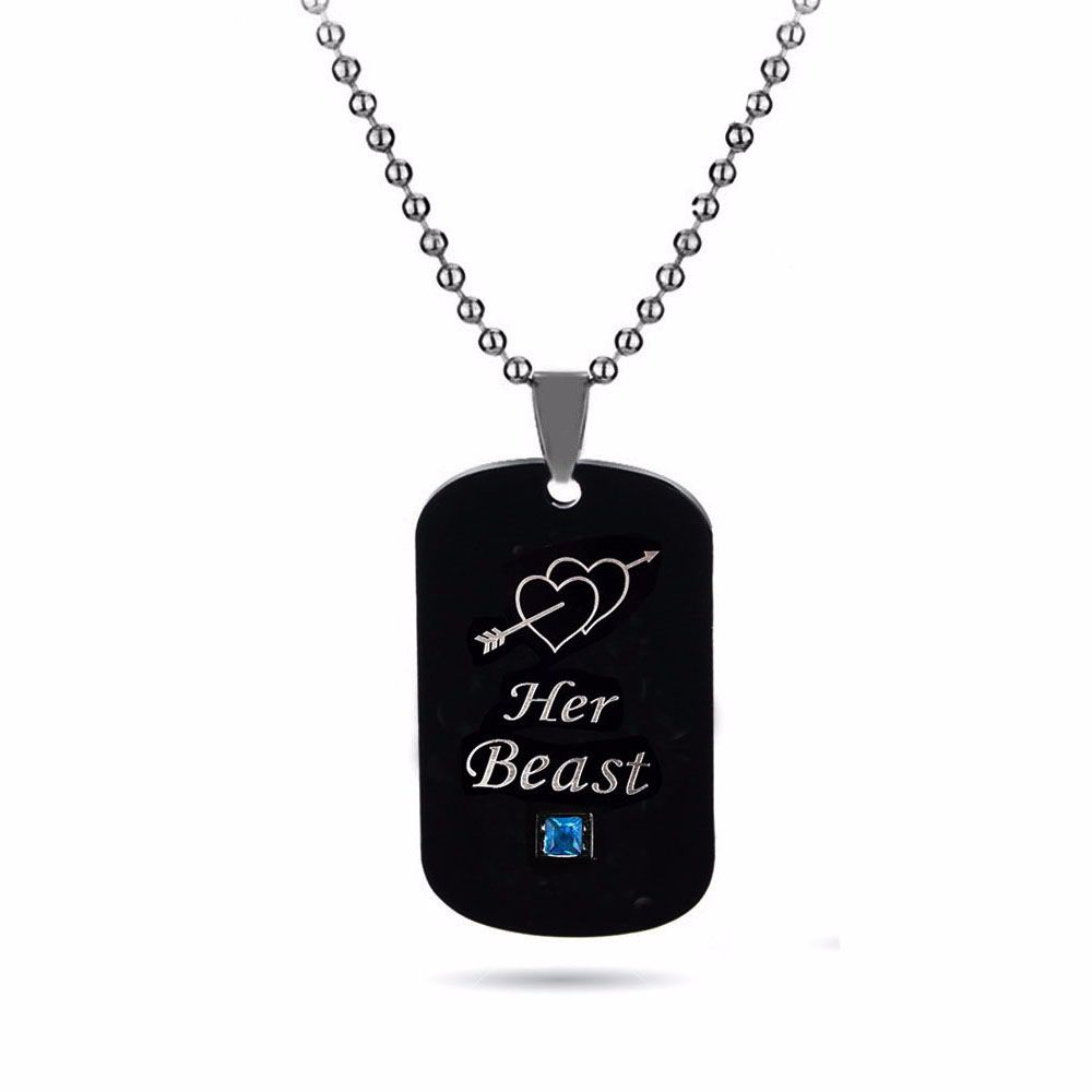 Her Beast His Beauty Couple Pendants Necklace Gift