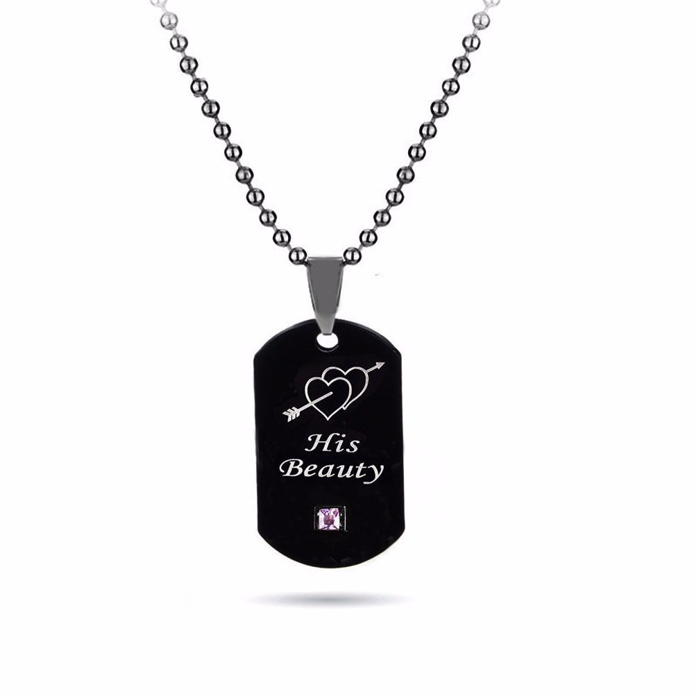 Her Beast His Beauty Couple Pendants Necklace Gift