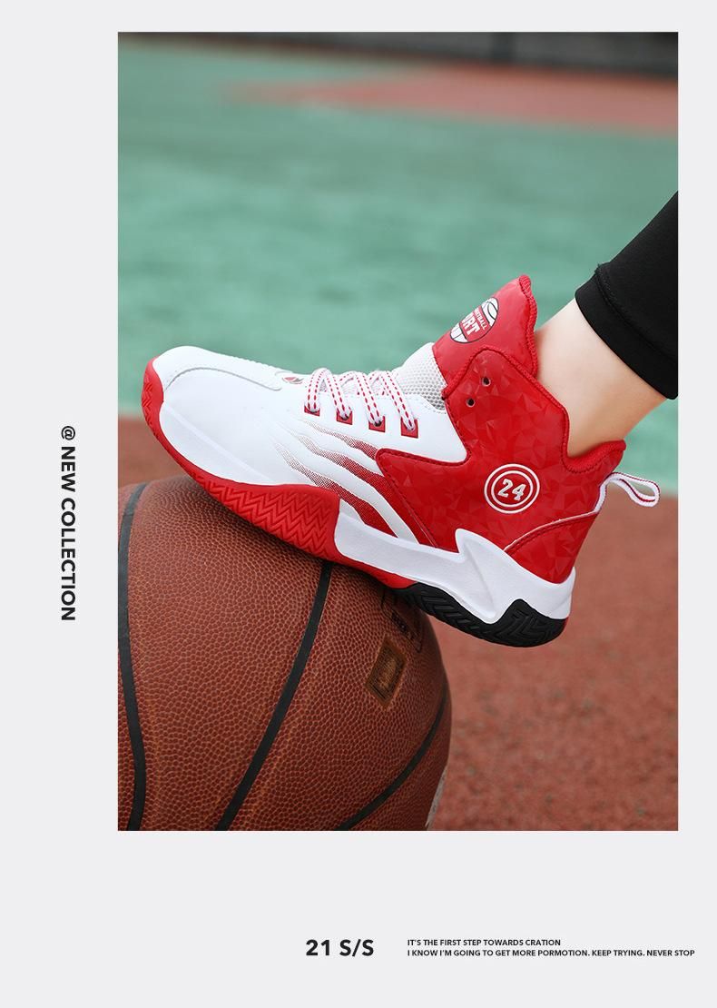 Boys basketball shoes leather sneakers basketball shoes White