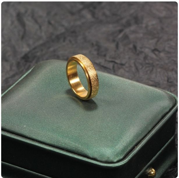 Frosted 6mm Stainless Steel Ring Titanium Steel Ring Gold Color Wedding Engagement Frosted Rings For Men Women