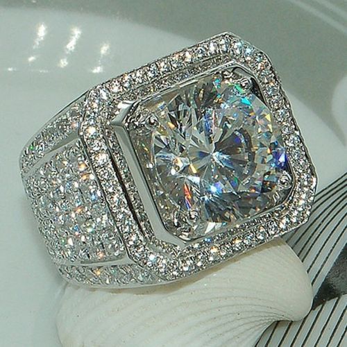 Men Rings Synthetic Diamond Fashion Jewelry