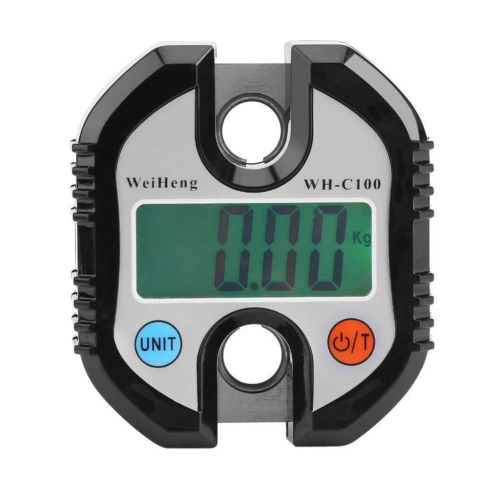 WeiHeng Digital Professional Portable Crane 150 KG LCD Digital Electronic Hook Crane Scale Cycle Weighing Balance Household Agricultural Factory Outdoor Hunting (Black)
