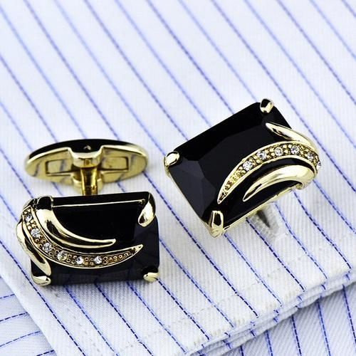 Jewelry Shirt Cufflinks For Mens Gift Fashion Luxury Wedding Black Crystal Cuff Link Novelty Button High Quality