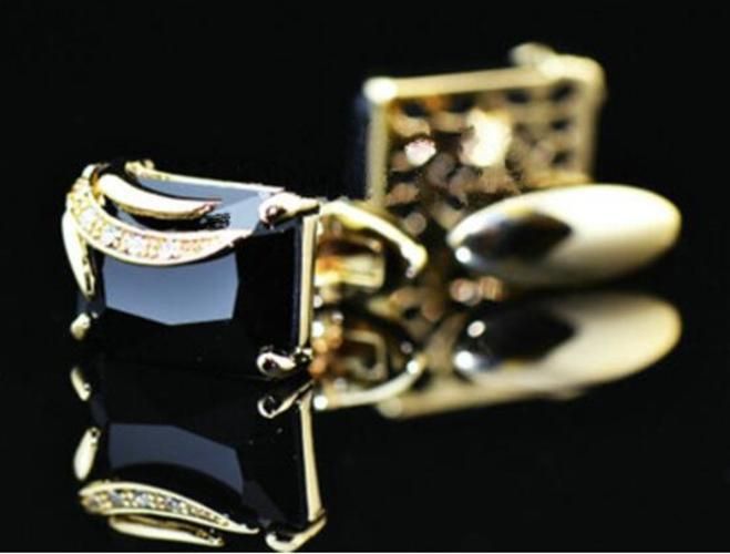 Jewelry Shirt Cufflinks For Mens Gift Fashion Luxury Wedding Black Crystal Cuff Link Novelty Button High Quality
