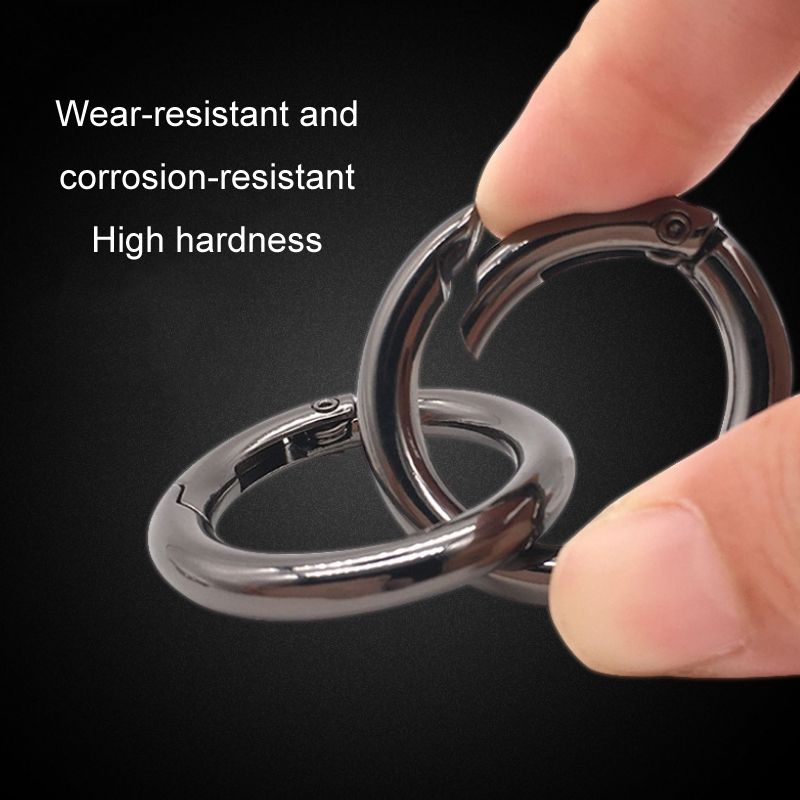 10pcs Zinc Alloy Spring Ring Keychain, Size:2 Inch Light Gold
