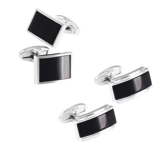 10pairs/lot Rectangle Black Onyx Cufflinks Black Glass Opal Cuff Links Business/Wedding Gift Men's Jewerly Accessory