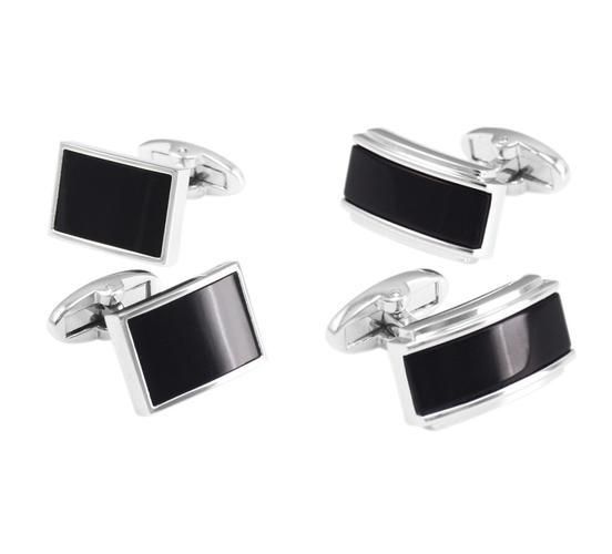 10pairs/lot Rectangle Black Onyx Cufflinks Black Glass Opal Cuff Links Business/Wedding Gift Men's Jewerly Accessory