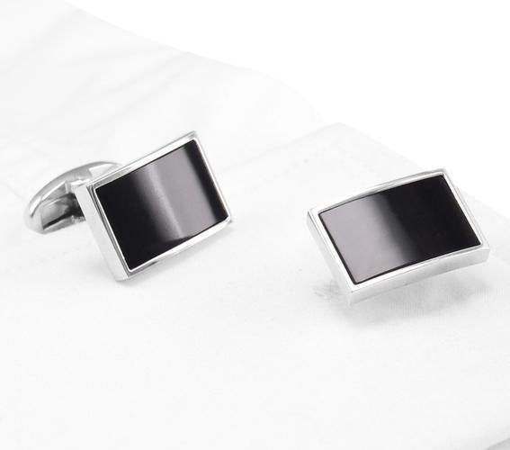 10pairs/lot Rectangle Black Onyx Cufflinks Black Glass Opal Cuff Links Business/Wedding Gift Men's Jewerly Accessory