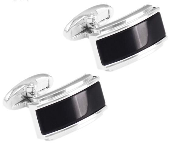 10pairs/lot Rectangle Black Onyx Cufflinks Black Glass Opal Cuff Links Business/Wedding Gift Men's Jewerly Accessory
