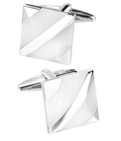 Luxury White Opal Cufflinks For Mens Shirt Cuffs High Quality Cuff Links Wedding Gift Jewelry