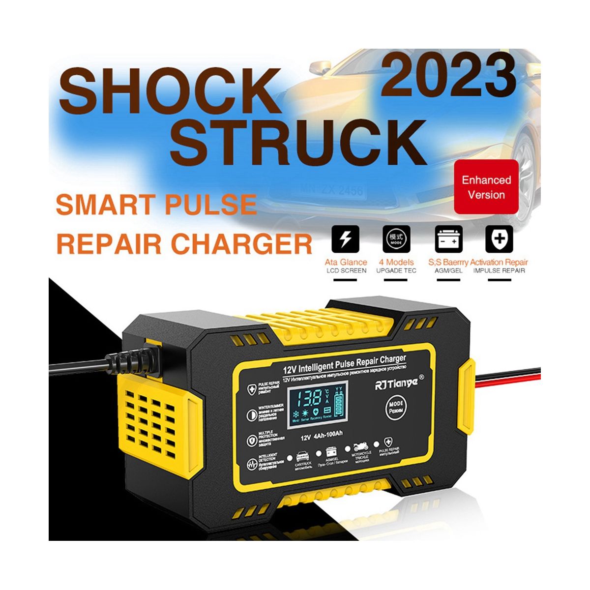 12V Fully Automatic Smart Charger 6A High Power Portable
